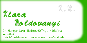 klara moldovanyi business card